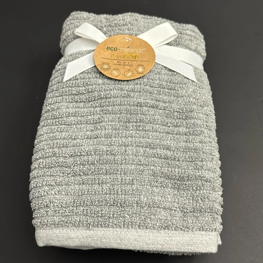 4pc Eco-Melange Bamboo Bath Towel Set - Rayon From Bamboo- Light Grey